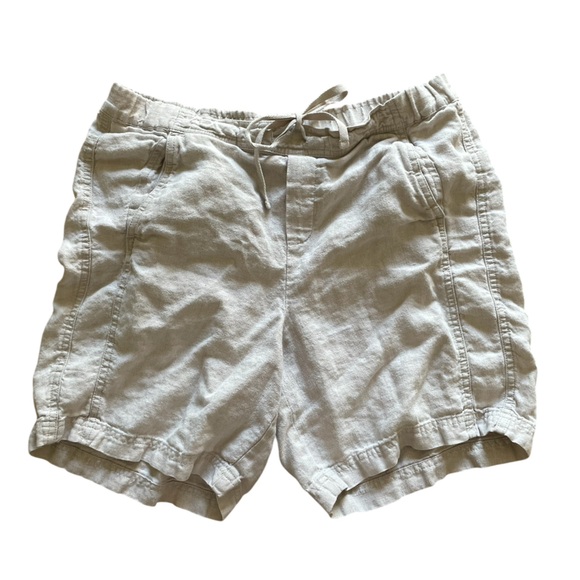 J. Jill Love Linen Cream Pull On Shorts Women's Small 100% Linen - Picture 1 of 8